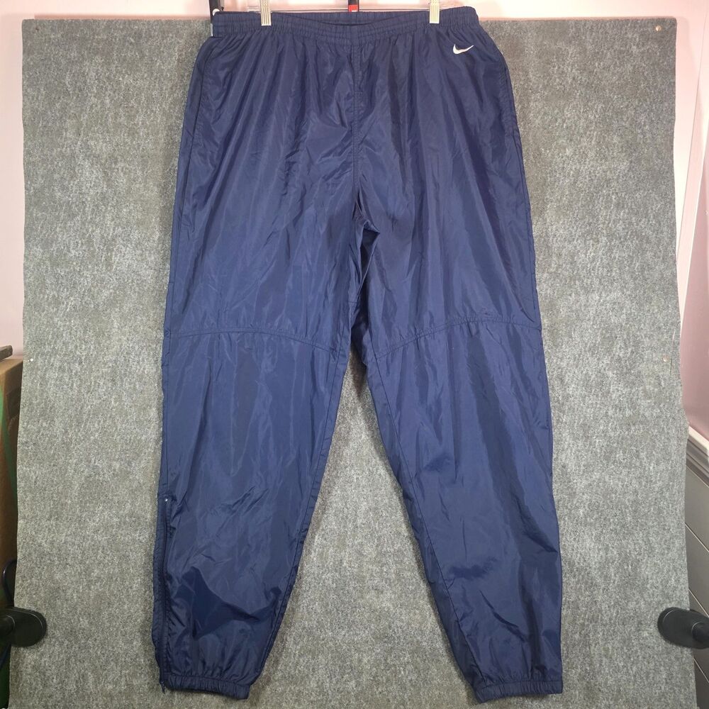 VTG Nike Windbreaker Track Pants Men's XXL Blue Y2K Nylon 90s Baggy